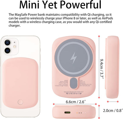 Power Bank, 10000Mah Wireless Portable Charger 18W Fast Charging 20W Quick Charge with Type C Cable Battery Pack for Iphone 16/15/14/13/12 Series